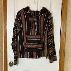 Brown saddle blanket hoodie, size L